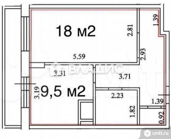 1-комнатная квартира 41 кв.м. Фото 11.