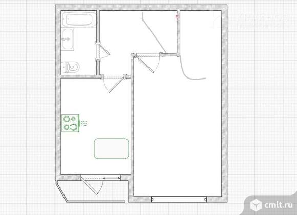 1-комнатная квартира 43,6 кв.м. Фото 1.