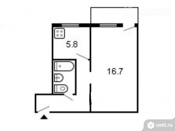 1-комнатная квартира 31,5 кв.м. Фото 1.