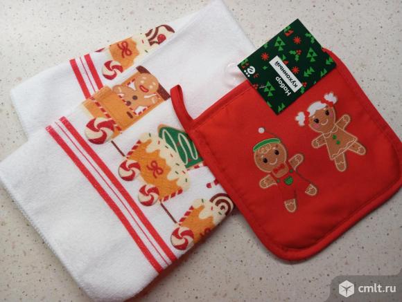 Набор для кухни новый полотенце + прихватка. Фото 1.