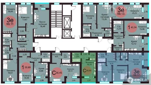 1-комнатная квартира 20,59 кв.м. Фото 12.