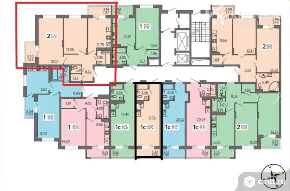 2-комнатная квартира 60,67 кв.м. Фото 14.