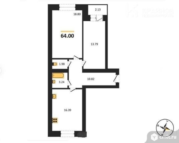 2-комнатная квартира 64 кв.м. Фото 1.