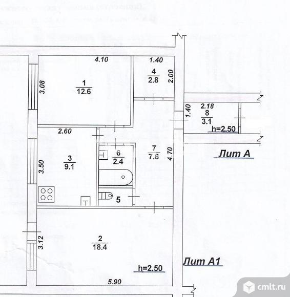 2-комнатная квартира 57,3 кв.м. Фото 20.