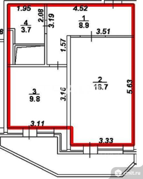 1-комнатная квартира 41,1 кв.м. Фото 13.