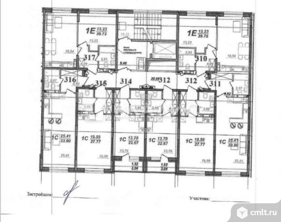 1-комнатная квартира 22,67 кв.м. Фото 19.