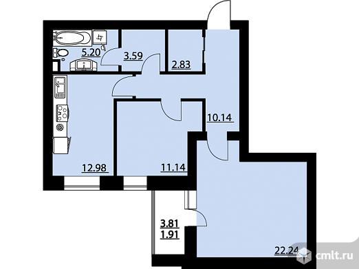 2-комнатная квартира 70,03 кв.м. Фото 10.
