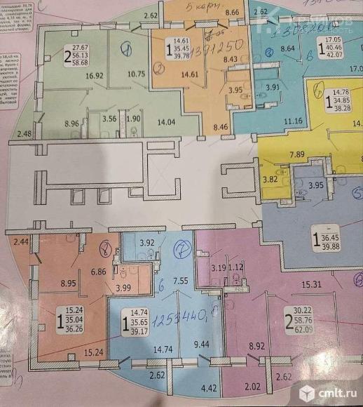 1-комнатная квартира 39,17 кв.м. Фото 1.