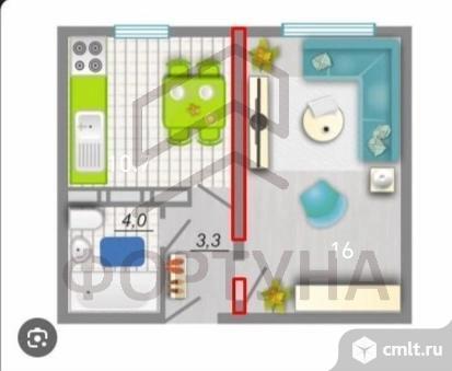 1-комнатная квартира 39 кв.м. Фото 5.