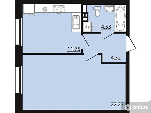 1-комнатная квартира 42,87 кв.м. Фото 10.