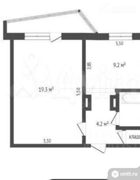 1-комнатная квартира 37,3 кв.м. Фото 1.