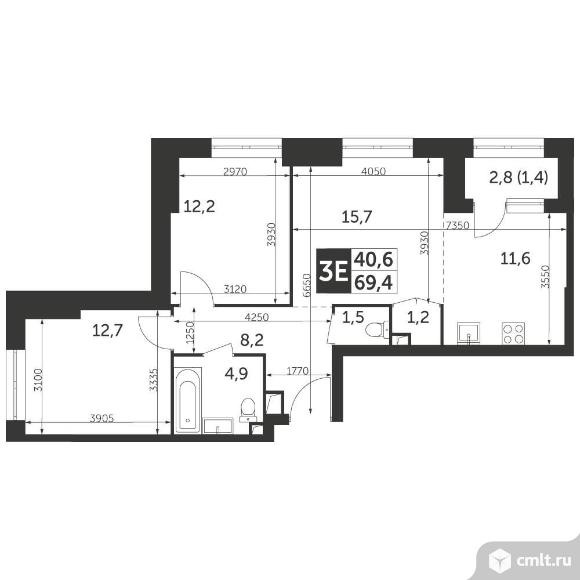 Продам 3-комн. квартиру 69.4 кв.м.. Фото 1.