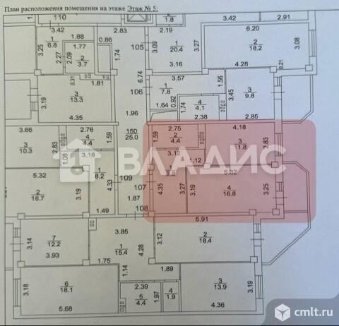 1-комнатная квартира 42,8 кв.м. Фото 5.