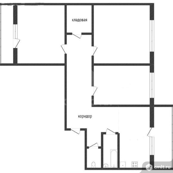 3-комнатная квартира 88,6 кв.м. Фото 1.