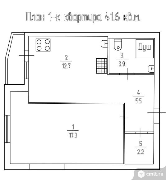 Продам 1-комн. квартиру 41.6 кв.м.. Фото 12.