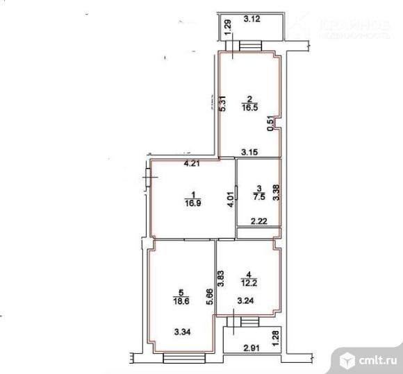 2-комнатная квартира 71,7 кв.м. Фото 1.