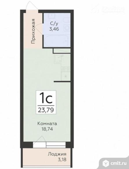 1-комнатная квартира 23,79 кв.м. Фото 1.