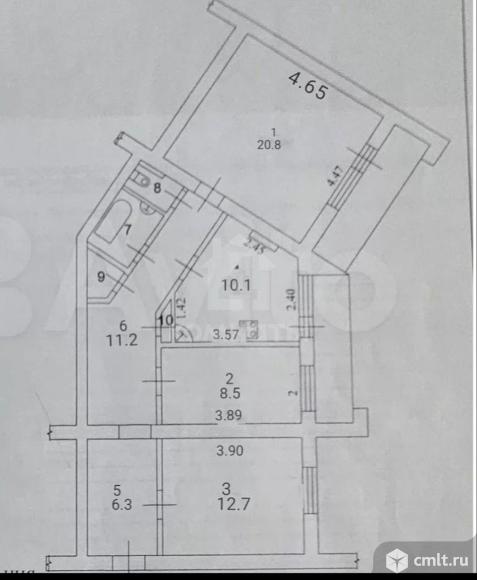 3-комнатная квартира 76 кв.м. Фото 12.
