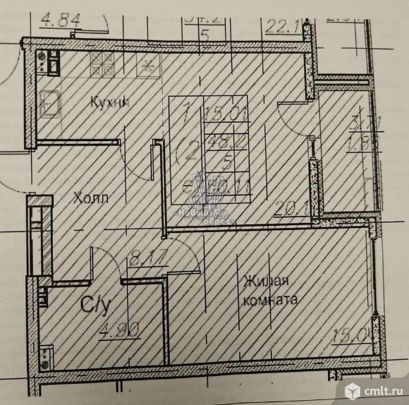 1-комнатная квартира 47,9 кв.м. Фото 17.