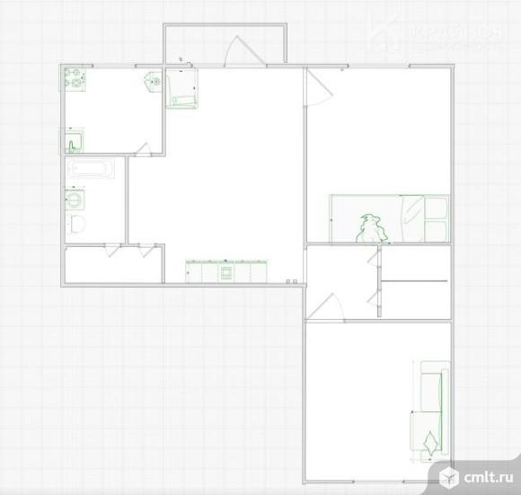 3-комнатная квартира 54,2 кв.м. Фото 1.