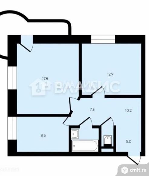 2-комнатная квартира 52,5 кв.м. Фото 1.