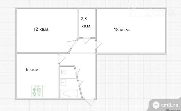 2-комнатная квартира 44,6 кв.м. Фото 1.