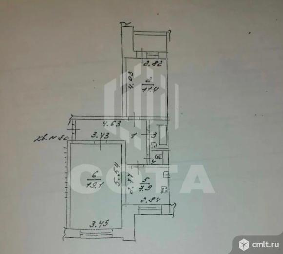 2-комнатная квартира 49,9 кв.м. Фото 17.