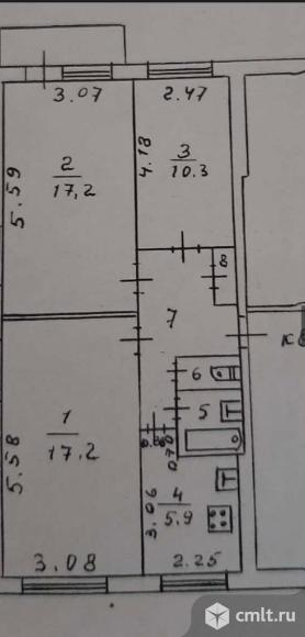 3-комнатная квартира 60,1 кв.м. Фото 19.