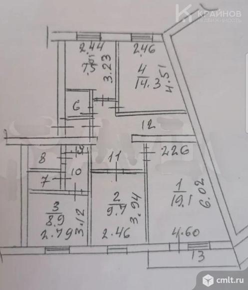 4-комнатная квартира 79,7 кв.м. Фото 1.