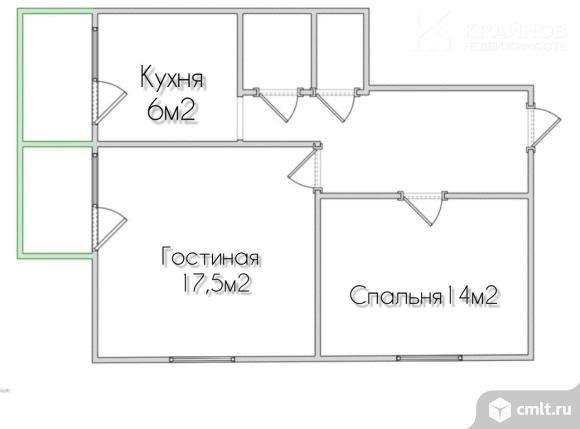 2-комнатная квартира 40 кв.м. Фото 1.