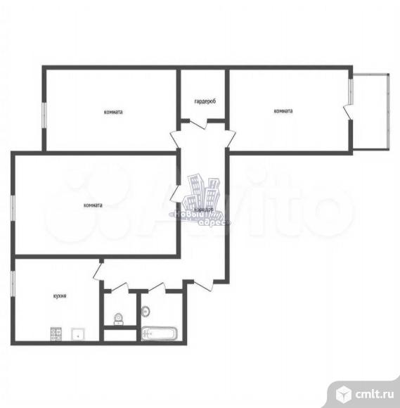 3-комнатная квартира 69,4 кв.м. Фото 12.