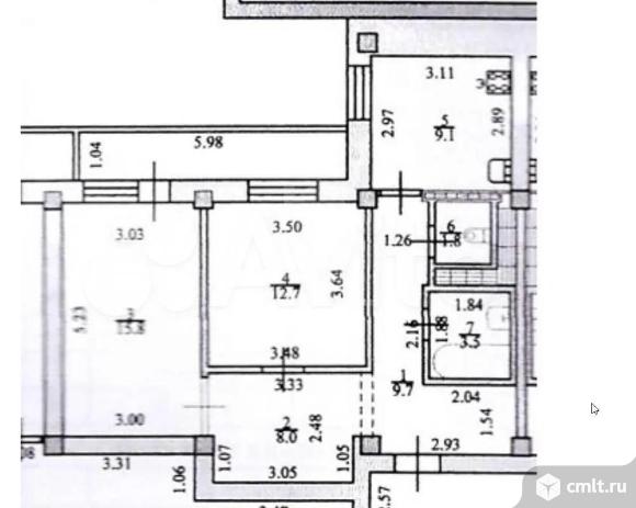 2-комнатная квартира 55 кв.м. Фото 16.