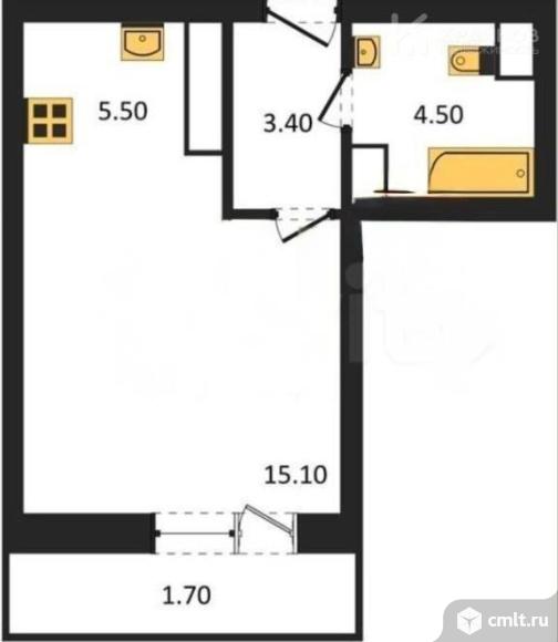 1-комнатная квартира 28,5 кв.м. Фото 1.