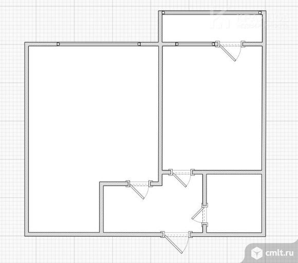 1-комнатная квартира 38 кв.м. Фото 1.