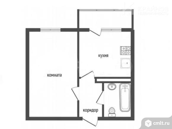 1-комнатная квартира 37,8 кв.м. Фото 1.