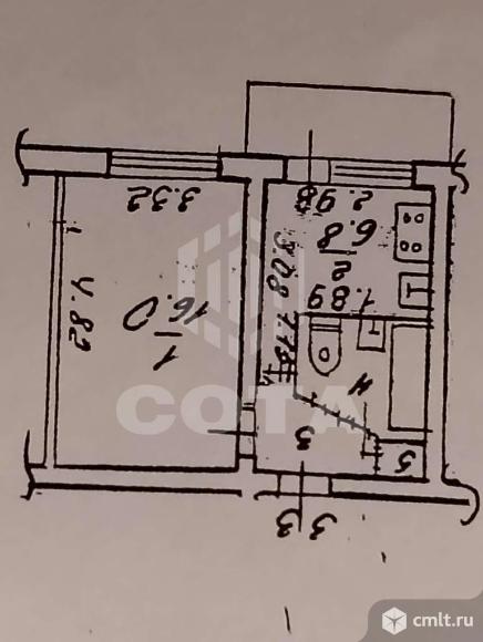 1-комнатная квартира 28,5 кв.м. Фото 18.