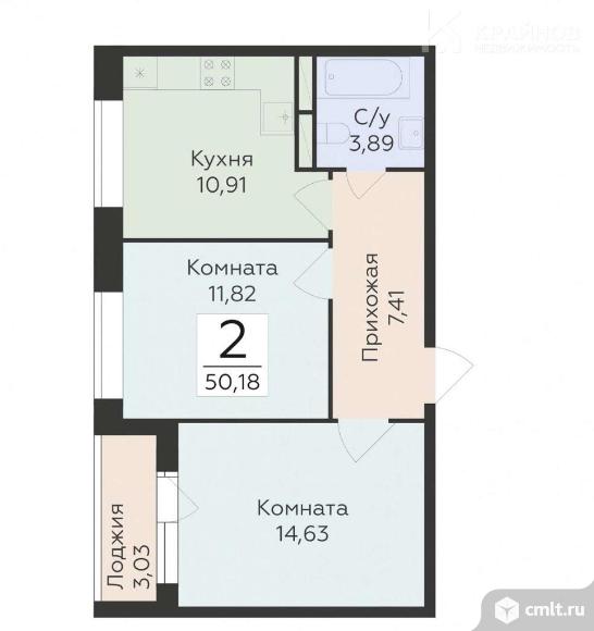 2-комнатная квартира 51 кв.м. Фото 1.