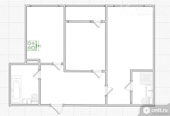 2-комнатная квартира 69,29 кв.м. Фото 1.