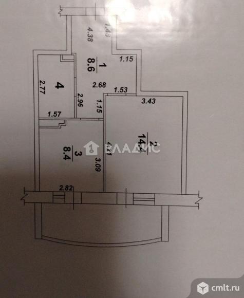 1-комнатная квартира 35,5 кв.м. Фото 14.