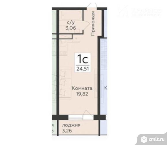 1-комнатная квартира 24,51 кв.м. Фото 1.