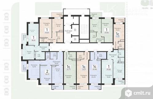 1-комнатная квартира 24,51 кв.м. Фото 7.