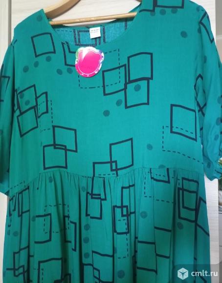 Платье новое, х/б( штапель),свободное,на кокетке,с карманами. Фото 9.