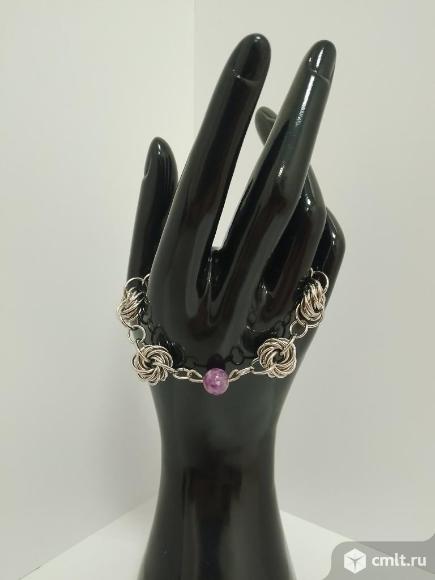 Браслет с лепидолитом. Ручная работа.. Фото 4.