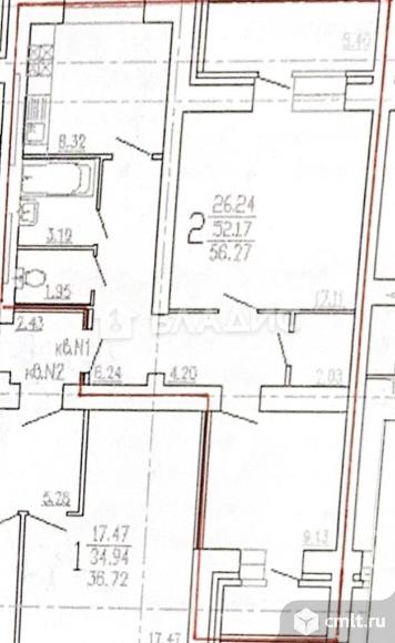 2-комнатная квартира 52,6 кв.м. Фото 20.