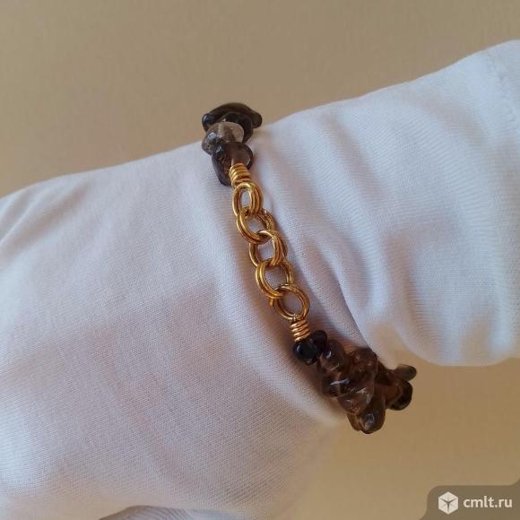 Браслет ручной работы из раухтопазов. Фото 1.