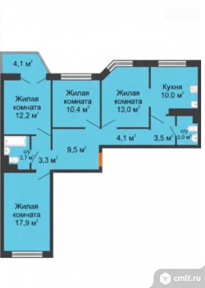 3-комнатная квартира 93 кв.м. Фото 1.