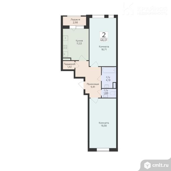 2-комнатная квартира 68,01 кв.м. Фото 1.