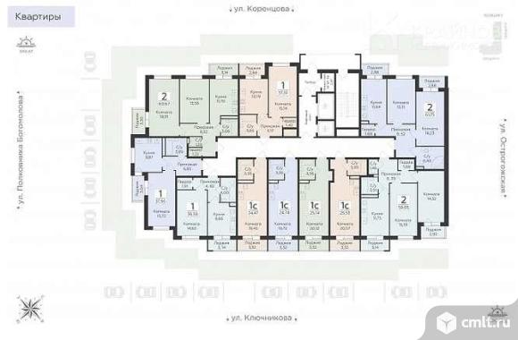 2-комнатная квартира 60,67 кв.м. Фото 2.