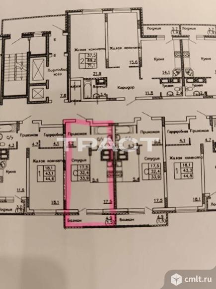 1-комнатная квартира 35,2 кв.м. Фото 19.