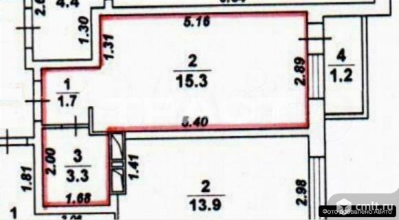 1-комнатная квартира 19,9 кв.м. Фото 17.